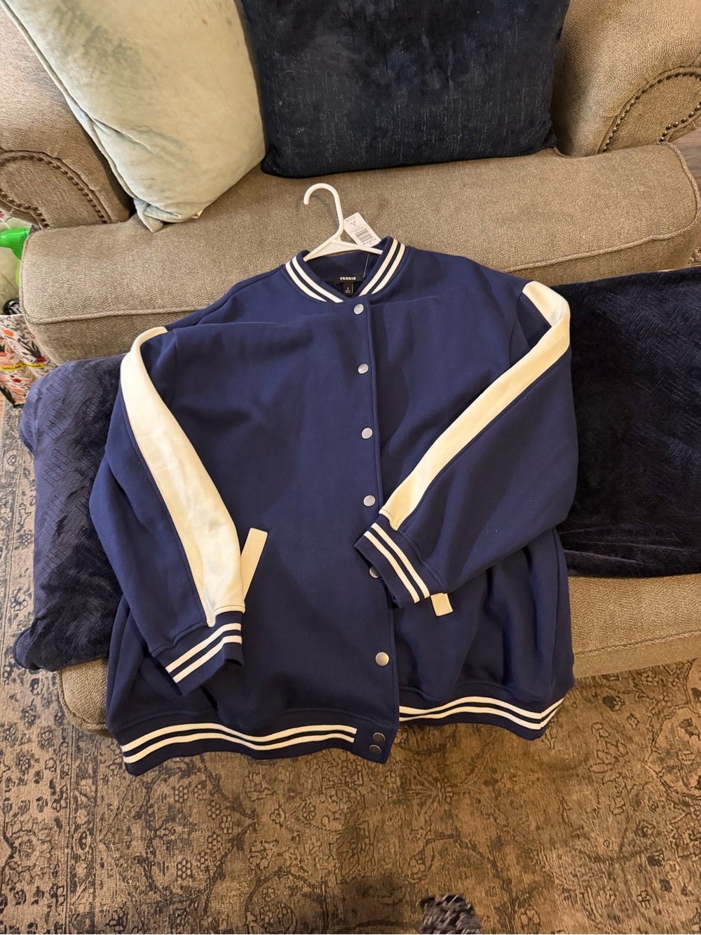 torrid Navy and White Varsity Jacket